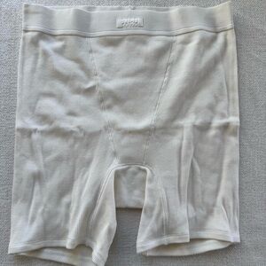 New Skims Cotton Rib Boxer in Marble, size small
